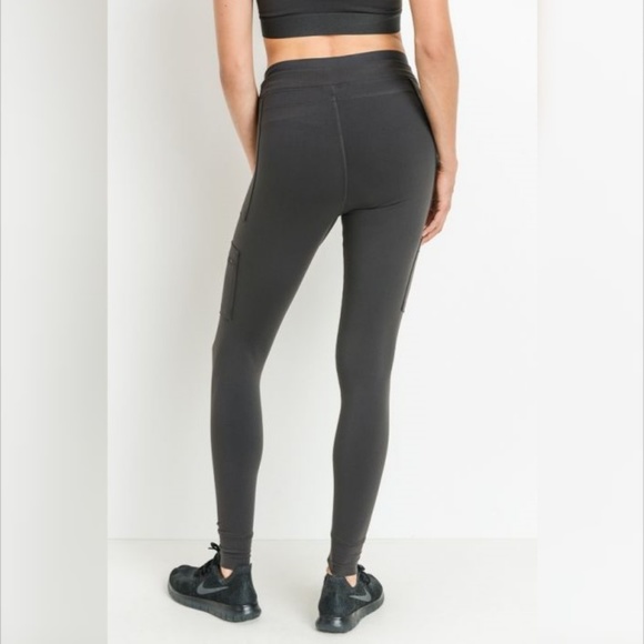 New Skinny Cargo Hybrid Full Leggings Charcoal - Picture 4 of 5